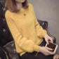 Autumn/winter Sweater Women's Pullover Short Loose and Thin Korean Fashion All-match Long-sleeved Knitted Bottoming Shirt