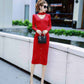 Autumn and Winter OL style Slim Long Knitted Dress Female Bag Hip Long-sleeved Knitted Sweater Bottoming Dress
