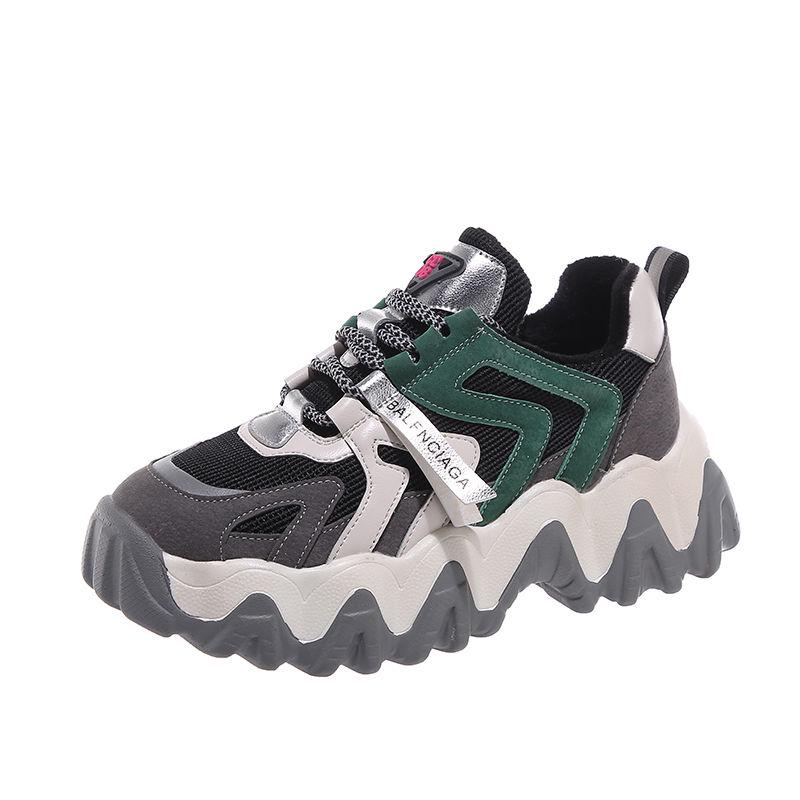 Women Casual Shoes Leather Mesh Platform Shoes Women Sneakers Ladies Dad Chunky Shoes Chaussure
