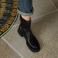 White Chelsea Short Boots Women's Spring and Autumn Zipper Locomotive Increased Martin Boots Women's British Style Single Boots