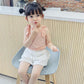 Summer Kids Cute Solid Vest Sleeveless Bow Tops Korean Style Slash Neck Loose Camisole Inside Out for Children Girls