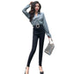 WTEMPO Big Circle Women's Leggings High Waist Worn Outside Cotton Black Pants Tight Stretch Trousers