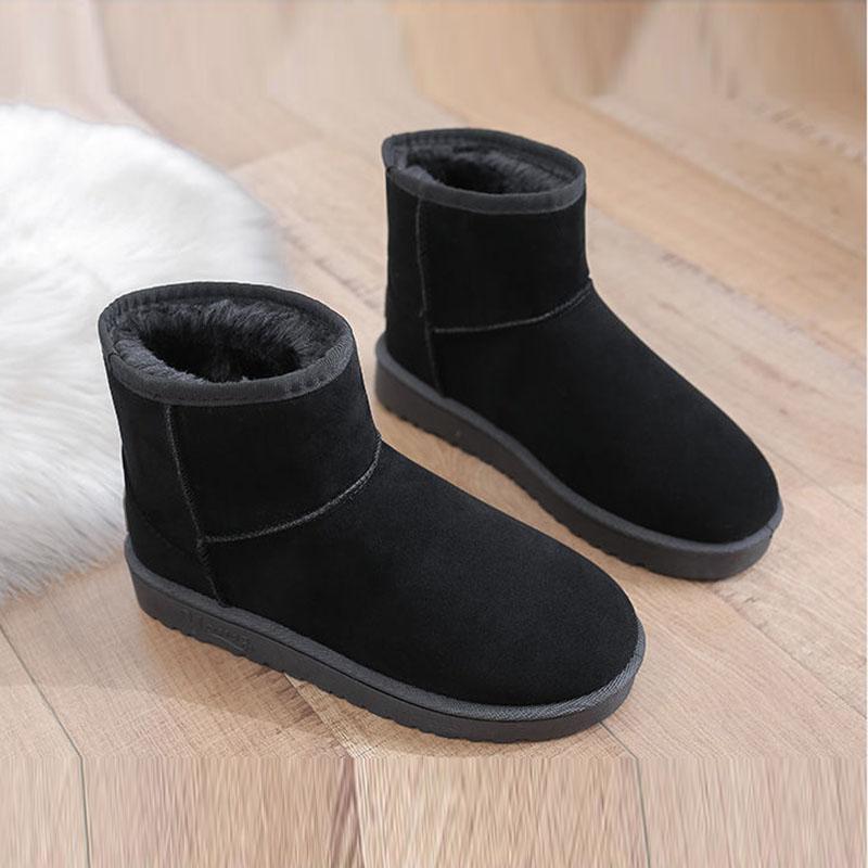 Winter Snow Boots Women Thick Velvet Non-slip Short Tube Warm Boots Classic Suede Women's Shoes Short Boots Non-slip