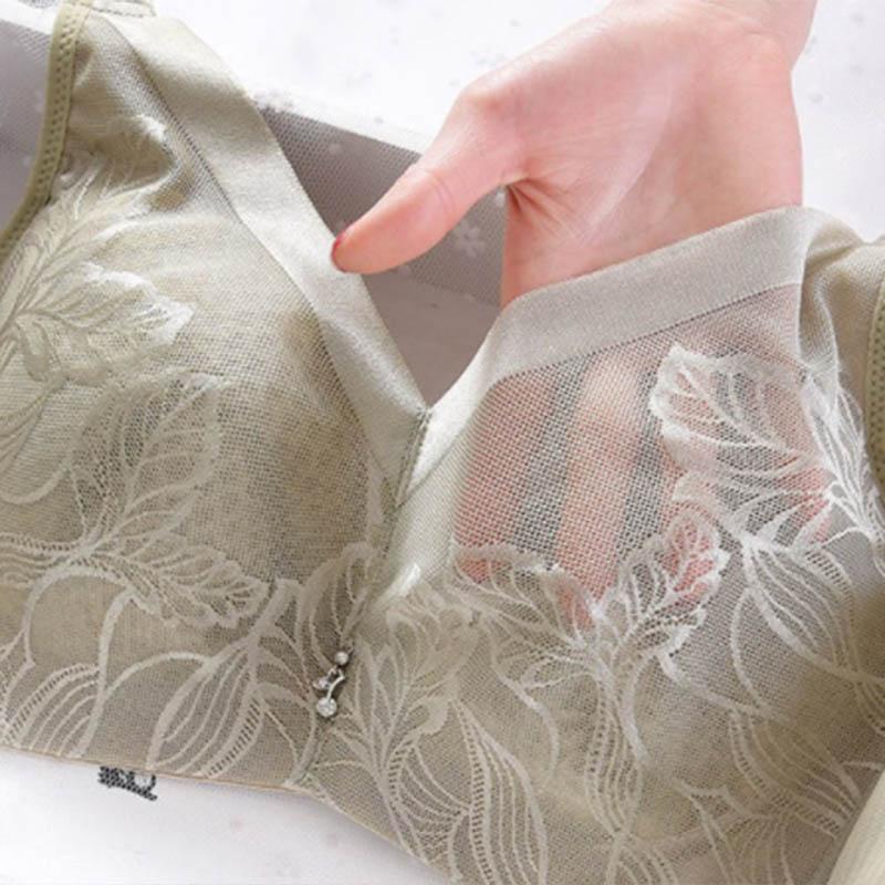 Underwear Thin Ultra-thin Summer Breathable Light and Comfortable No Steel Ring Large Size Bra To Receive Auxiliary Breast Adjustment Bra