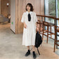 Cute Sweet Girl Bow Ruffle College Style Mid-length A-shaped Skirt Age Reduction Looser  Short Sleeve Dress