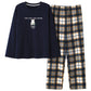 Women 's Pajamas Set Long Sleeve Sleepwear Suit Cotton Pyjamas Cartoon Cute Nightwear Loose Casual Home Wear Autumn Winter Pullover Tops and Pants