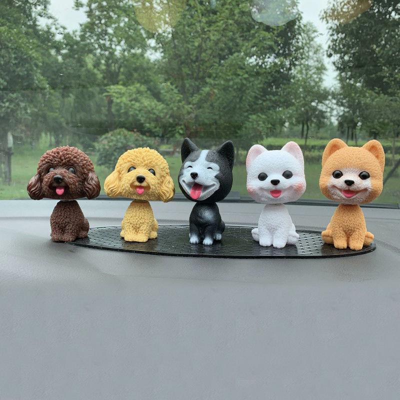 Shaking Head Dog Doll Decoration Set Creative Car Interior Car Center Console Decoration