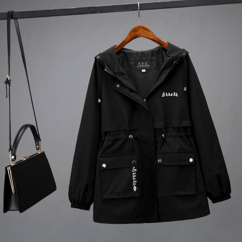 Vintage Stylish Pockets Oversized Plaid Jacket Coat Women Fashion Hooded Long Sleeve Loose Outerwear Chic Tops