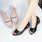 Soft Leather Sandals Beef Tendon Bottom Wedge Heel Soft Bottom Comfortable All-match Fish Mouth Women's Shoes Work Shoes