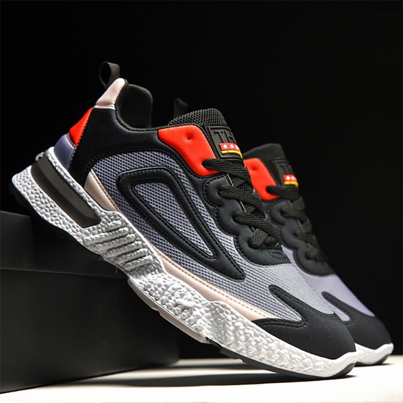 Casual Color Matching Men's Shoes Male Student Fashion Sneakers Breathable All-match Korean Running Shoes