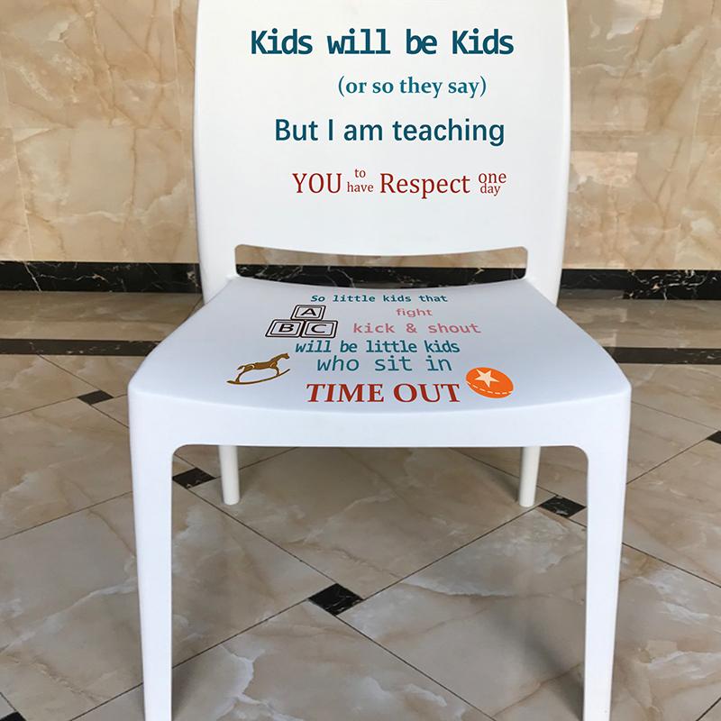 3 Set Boy's Time Out Chair Sticker Child Early Education Sticker Removable Chair Decoration Sticker for Home Decoration Christmas DIY Gift for Boy