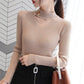 V-Neck Winter Pullover Sweater Knitted Long Sleeves Bright Colors Sweater Thick Warm Femme Jumper