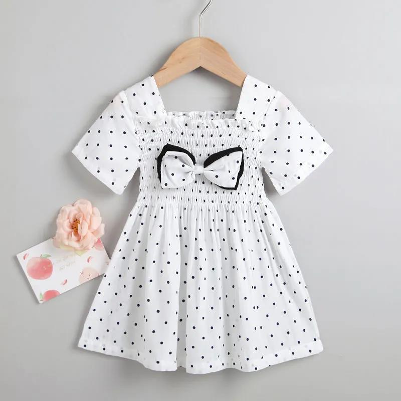 Girls Princess Dress Summer Children's Polka Dot Short-sleeved Skirt Summer Baby Foreign Style Children's Dress