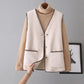 Lamb Plush Vest Female Autumn and Winter Temperament Outer Wear Fur Waistcoat Vest Vest V-neck Sleeveless Button Jacket
