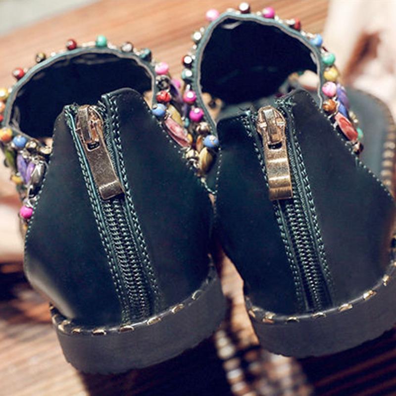 Flip-Flop Sandals Female Rhinestone Fairy Style Flat Student Flip-Flop Roman Bohemia Wild Summer
