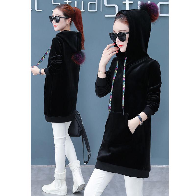 Hooded clothes Wild Large size Casual coat keep warm Winter Woman's Loose Sweatshirt Long sleeve