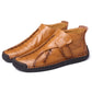Menico Boots Men Hand Stitching Hook Loop Ankle Boots Leather Casual Shoes Flat Low Heel Large Size