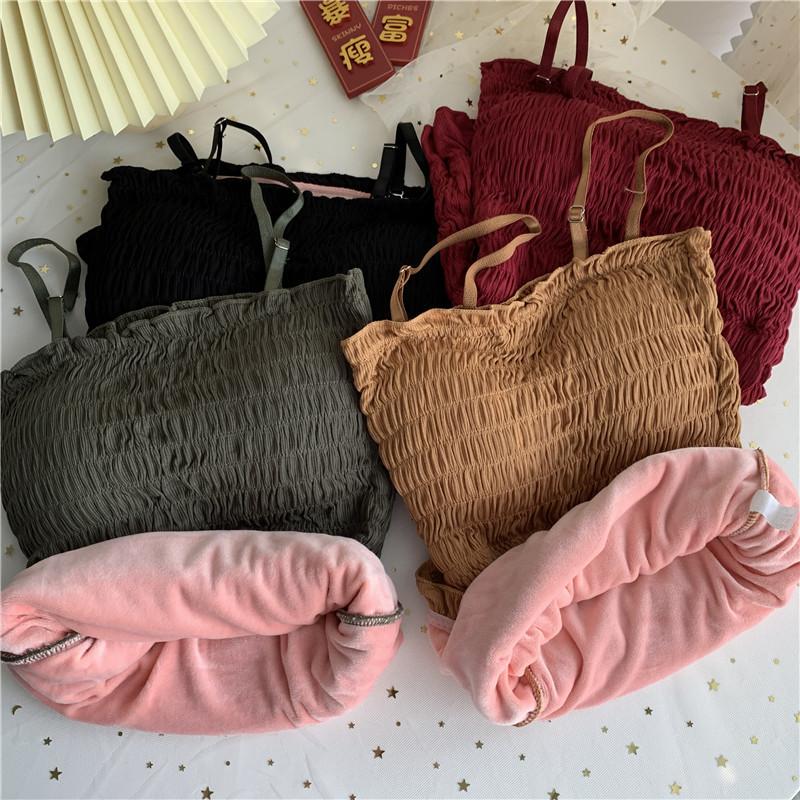 Sexy Winter Thermals Women Velvet Vest Spaghetti Strap Slim Body Tops Solid Warm Inner Wear Sleeveless Thermal Underwear