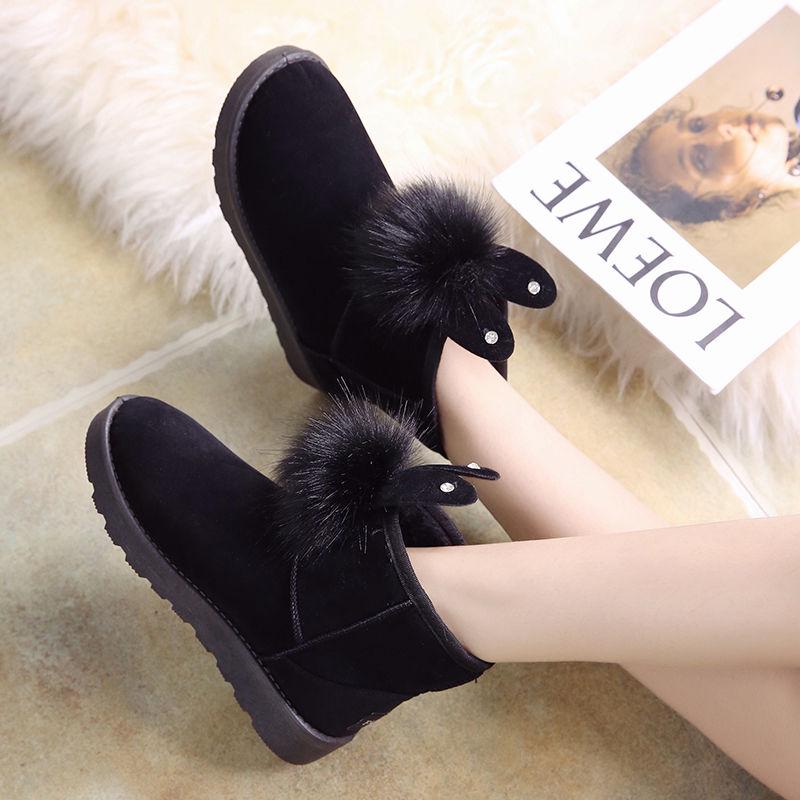 Women Winter Warm Boots Lady Snow Boots Fashion Rabbit Ears Wear Ankle Boots Winter Cotton Shoes