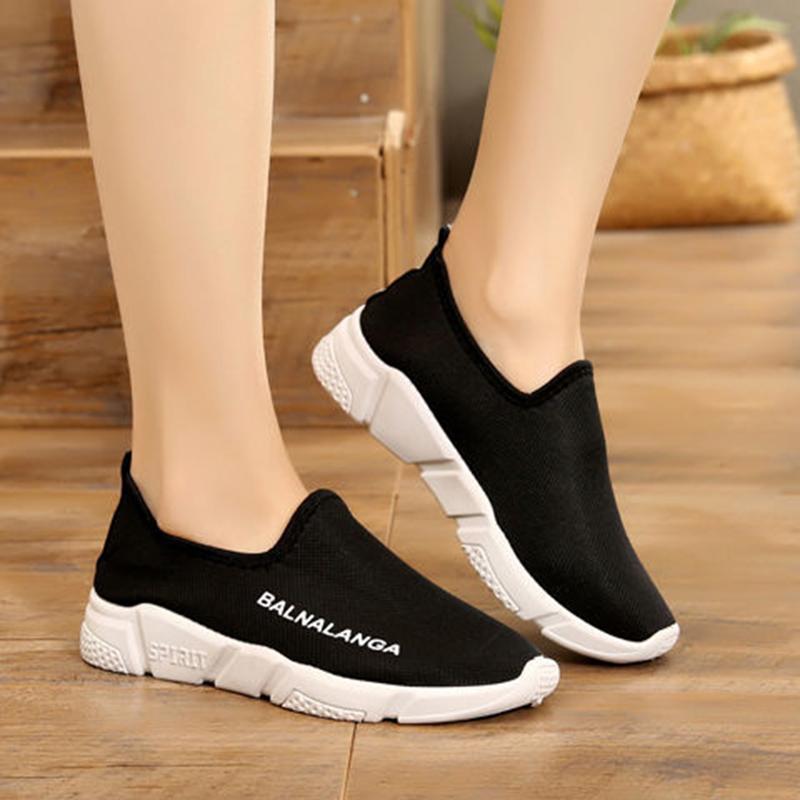 Spring  Autumn Fashion Ladies One-step Korean Version  All-match Breathable Non-slip Flat Soft Sole Sports Casual Shoes
