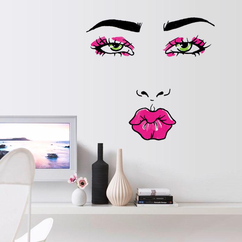[sticker ]Fashion Red Lip Woman Wall Stickers Home Decor Living Room Bedroom Door Wall Art Decals P