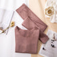 Women Winter Autumn Clothes Thermal Underwear Plus Size O-neck Tops Pants Female Tight Suit Thicken Windproof Soft Lining Long Sleeve High Elasticity
