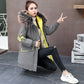 Winter Mid-length Loose Cotton Jacket Korean Version Plus Velvet Thick Coat Embroidery Hit Color Ladies Parkas