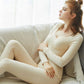 Women Winter Autumn Warm Clothes Thermal Underwear O-neck Tops Pants Female Tight Thicken Windproof Comfortable Lining Long Sleeve High Elasticity