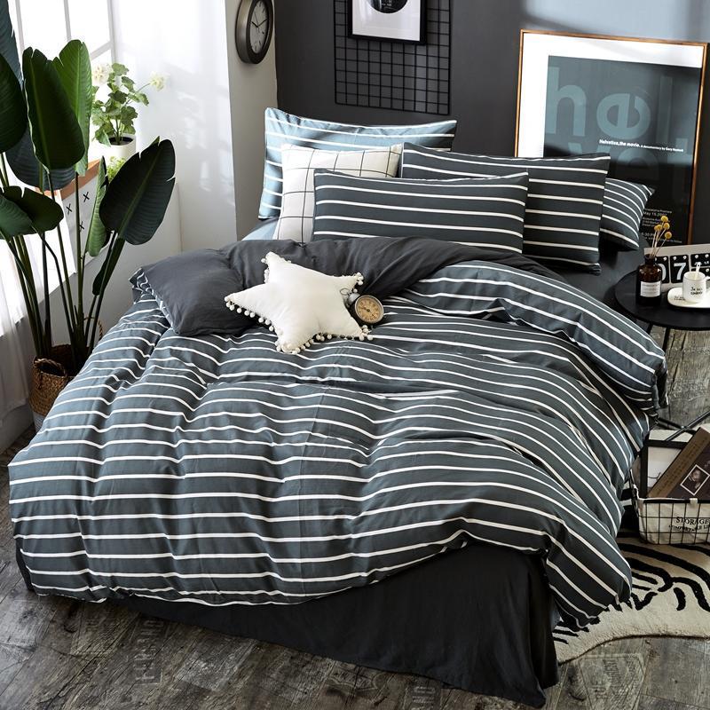 Bedding Set Queen King Single Duvet Cover Set Bed Linen Set Gray BedClothes