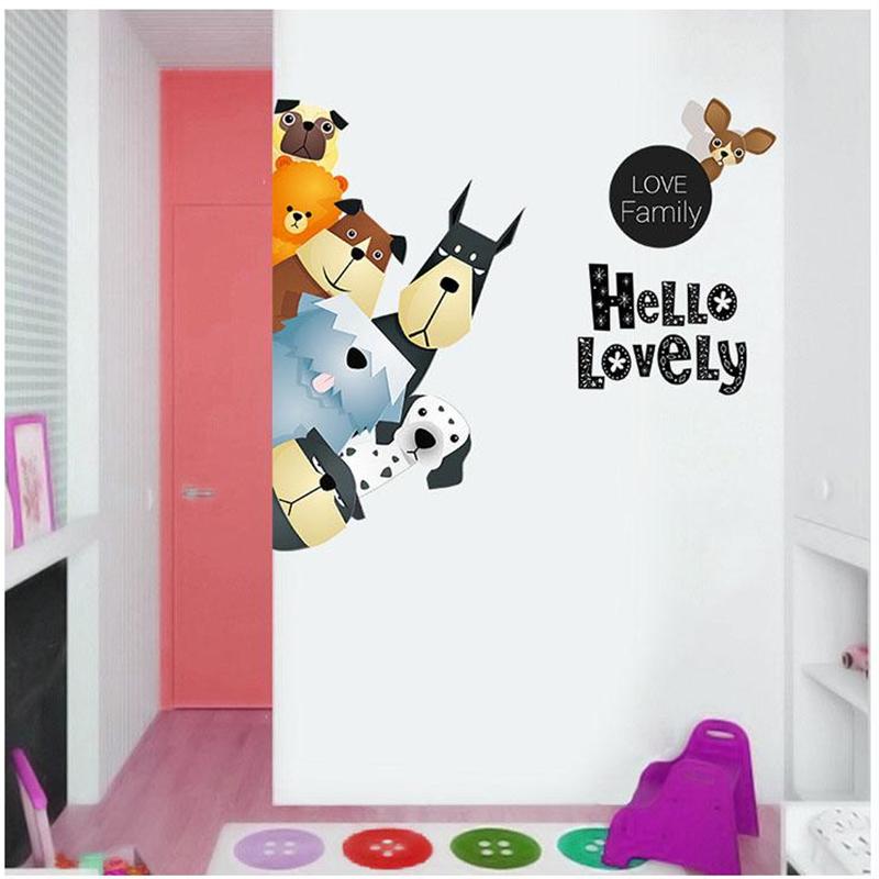 A Family Of Cute Cartoon Wall Stickers Decorative Stickers Decals Greenwall Stickers