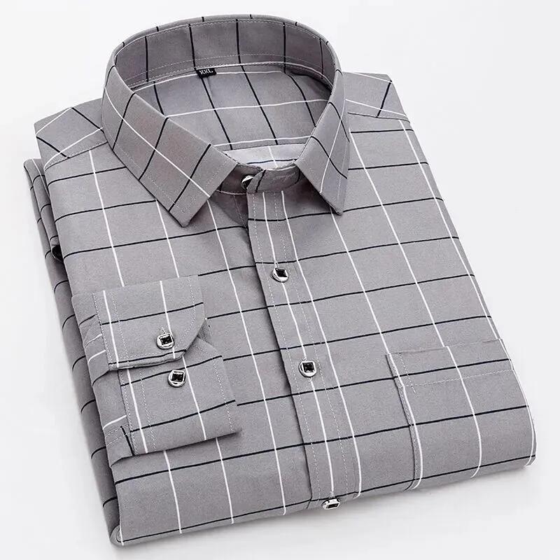 Spring and Autumn Printed Long Sleeve Plaid Stripes with Pockets Summer Thin Middle and Young Korean Casual Shirts