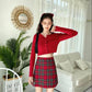 A-line Plaid Skirt Sweet Girl Student Mini Women High Waist Grid Split Short Skirts