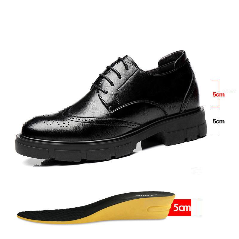 Inner Height Leather Shoes Men's Height-increasing Shoes Genuine Leather Business Suits Thick-soled Casual Men's Shoes