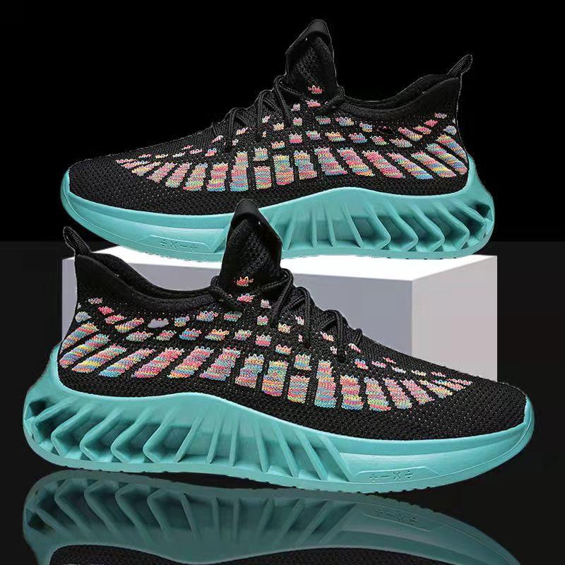 Spring Summer Men's Shoes Sports Casual Shoes Korean Version Deodorant Breathable Thin Mesh Flying Knit Shoes Coconut Shoes