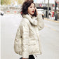 Bright Face Stand-up Collar Capless Down Jacket Loose Bread Jacket Women's Wild Short Winter Loose Warmth Thick Cotton Jacket