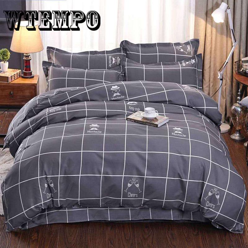 WTEMPO Brand Soft Quilt Duvet Cover Bedding Set Bed Linen Double Queen Size Bedclothes