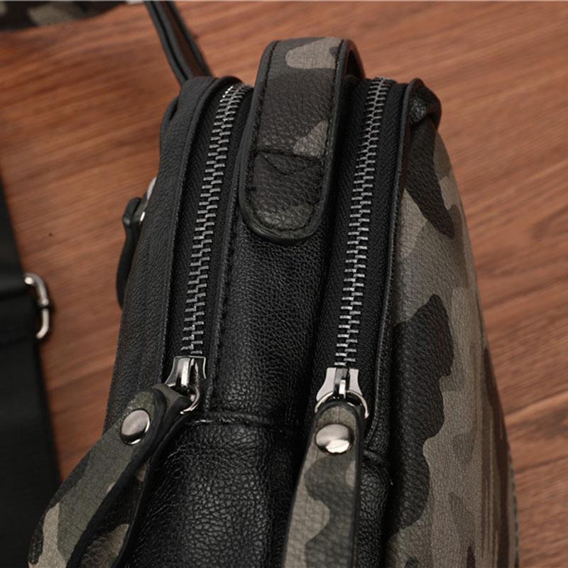 Chest Bag Men Multi-pocket Zipper Camouflage Color Matching Shoulder Bag Outdoor Sports Pockets