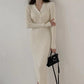Long Slim Sweater Dress Over-the-knee Knitted Dress for Slim Dress Autumn and Winter Ladies Knit Long Skirt