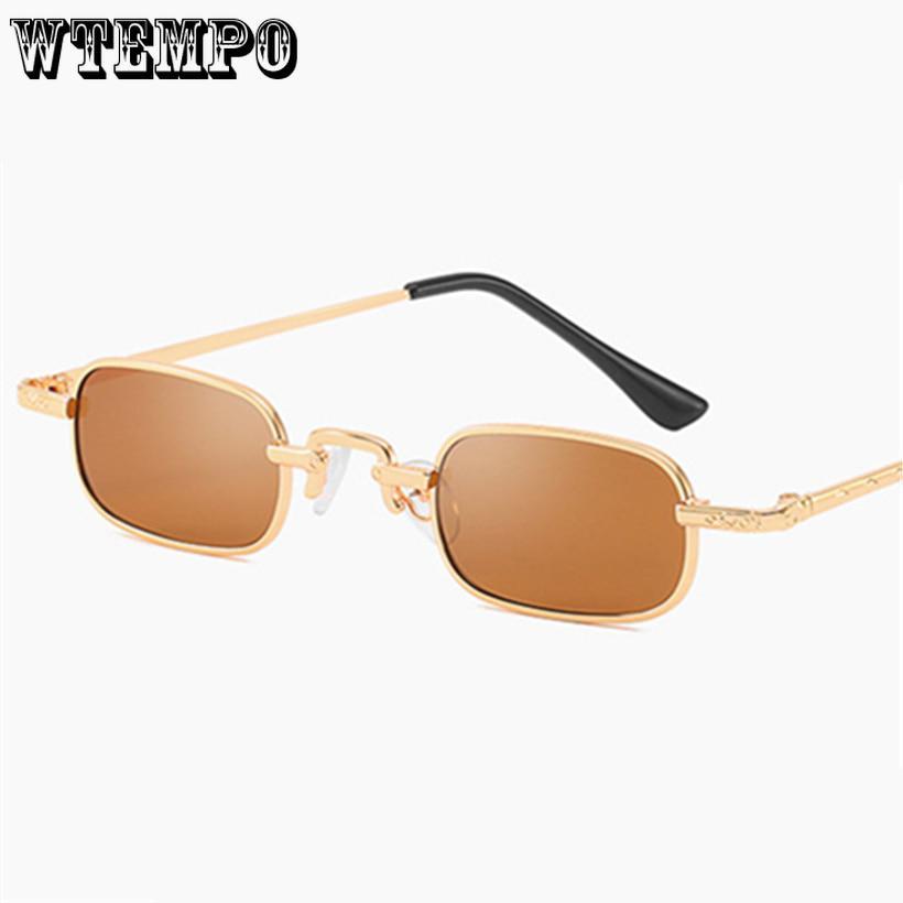 Small Steampunk Sunglasses Women Fashion Metal Retro Yellow Sun Glasses for Men Brand Designer Mirro