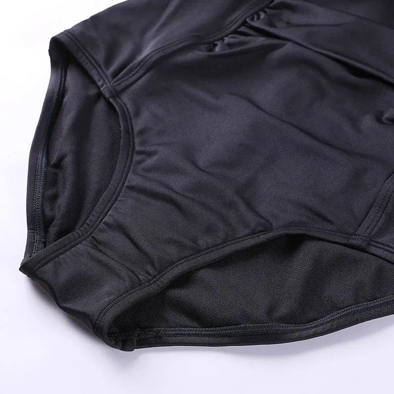 Women's One-piece Briefs Swimsuit Quick-drying Cover Belly Slimming Professional Sports Swimwear Solid Color Pleated Breathable Beachwear