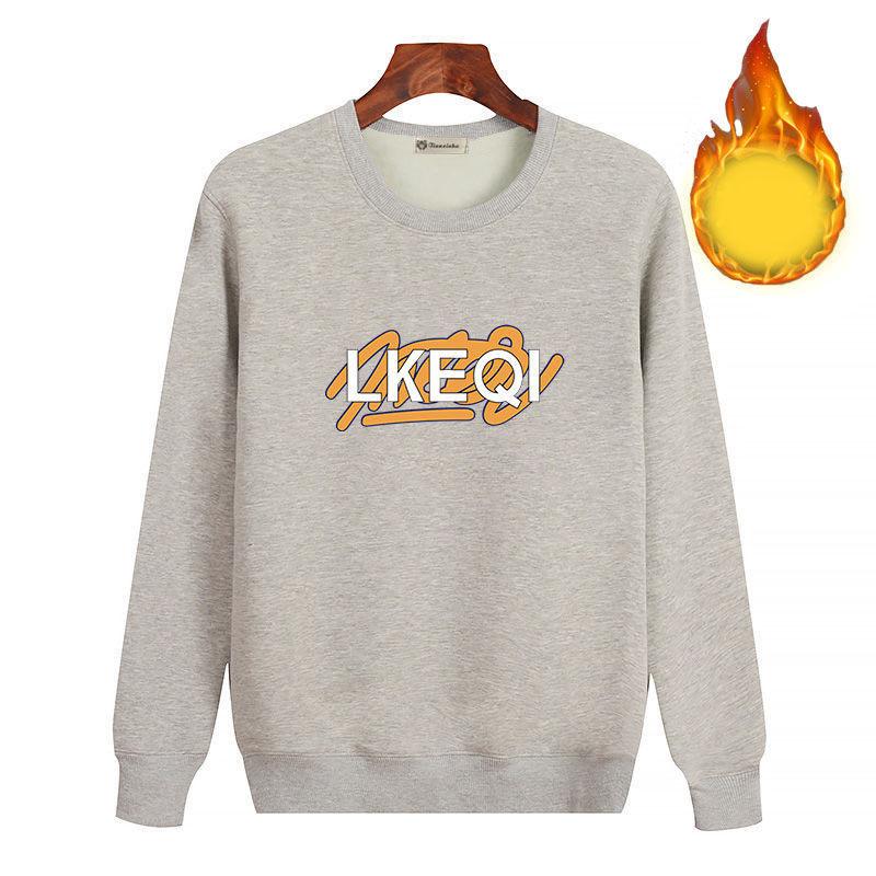 Winter Men's Long-sleeved Pullover Sweater Plus Velvet Warm and Comfortable Jacket Bottoming Shirt