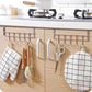 Stainless Steel Five-hook Cabinet Door Back Towel Rack Rag Rack 5-hook Coat Hook Kitchen Door Back Hook Rack With Cleaning Brush