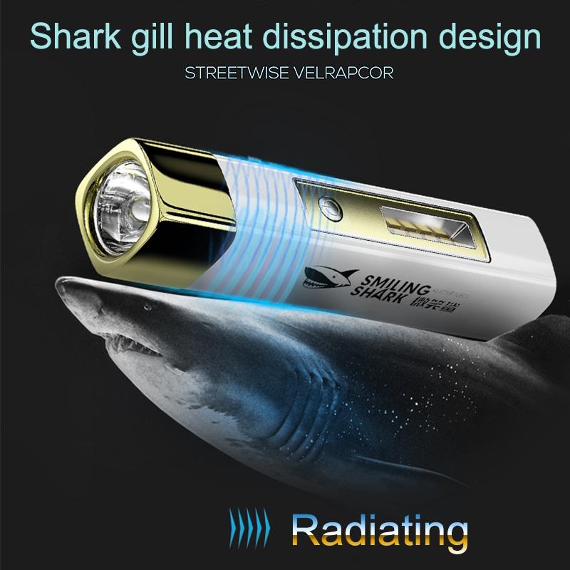 Professional Two-in-one LED Flashlight USB Rechargeable IPX6 Waterproof 4 Modes Outdoor Portable Waterproof ABS Strong Light Power Bank