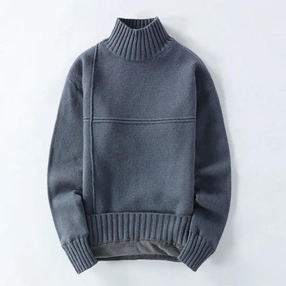 Autumn and Winter Men's Sweatshirts Round Neck Warm Knit Sweater Half High Neck Sweater Youth Sweater Men