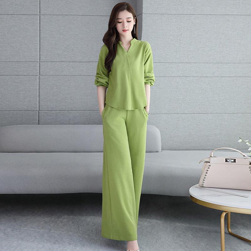 Wide-leg Pants Suit Women's 2021 Spring and Autumn Women's Women's Thin Two-piece Suit