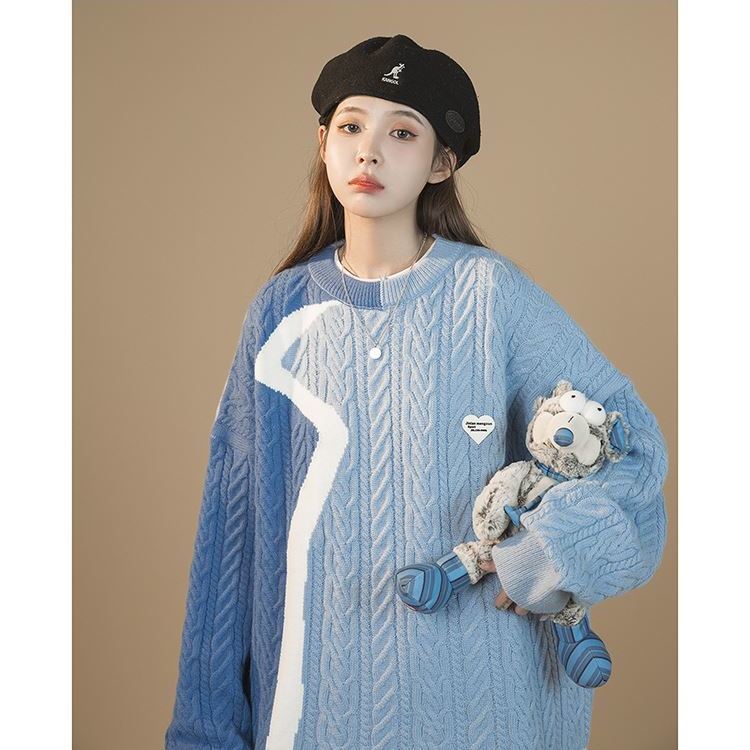 Sweater Women's Design Sense Niche Lazy Style Autumn and Winter Loose Korean Style Knitted Sweater