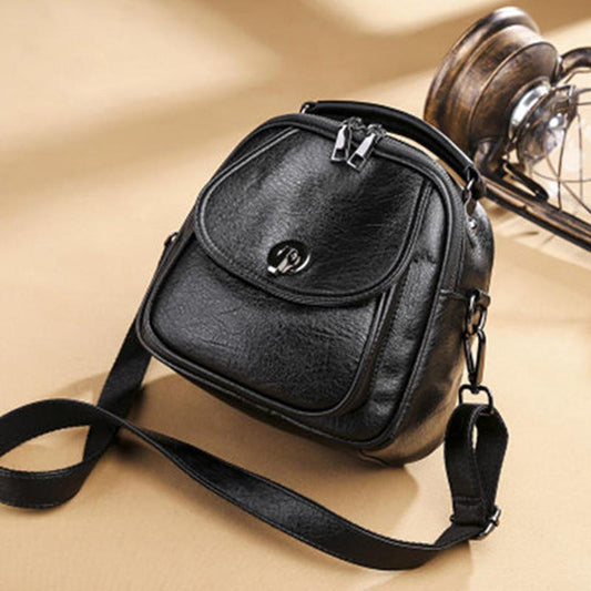 Multifunctional Backpack Handbag Trend Korean Fashion Simple and Versatile Soft Leather Small Backpack