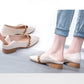 Soft Leather Single Shoes Women Shallow Mouth Flat Casual Shoes Thick Heel Mid-heel High Heels Square Toe Ladies Shoes