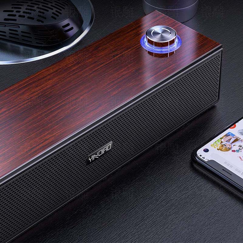 Multimedia Audio Computer Notebook Bluetooth Desktop Long Wooden Small Speaker Mini Subwoofer