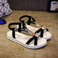 Summer Korean Women's Sandals Fashion Bohemian Non-slip Flat Heel All-match Sandals Casual Rhinestone Student Women's Shoes